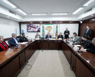 PORTO ALEGRE - RS - BRASIL. 10/06/2025. Sala Sarmento Leite, no 3º andar - Comissão de Assuntos Municipais, presidida pelo deputado Joel Wilhelm (PP). Audiência pública. Foto: Cláudio Fachel/ALRS